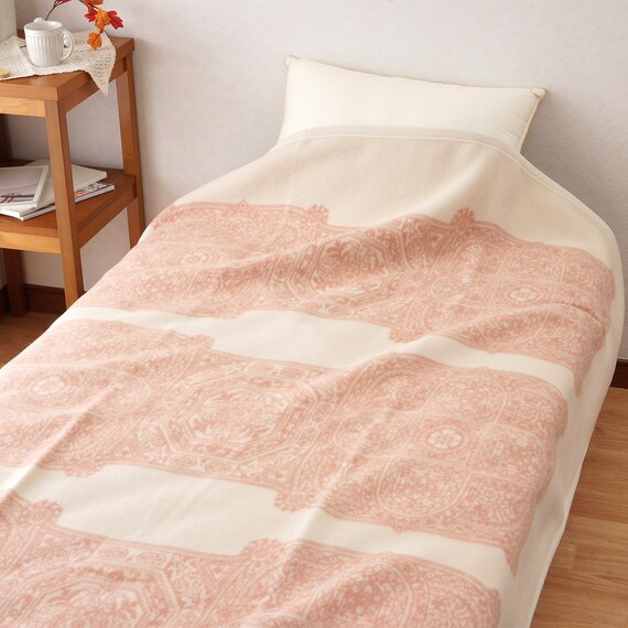 【国産】ご家庭の洗濯機で洗えるウール毛布 ピンク 1枚目画像