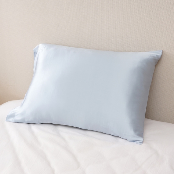 シルク100%の枕カバー(43×63cm BL) 2枚目画像