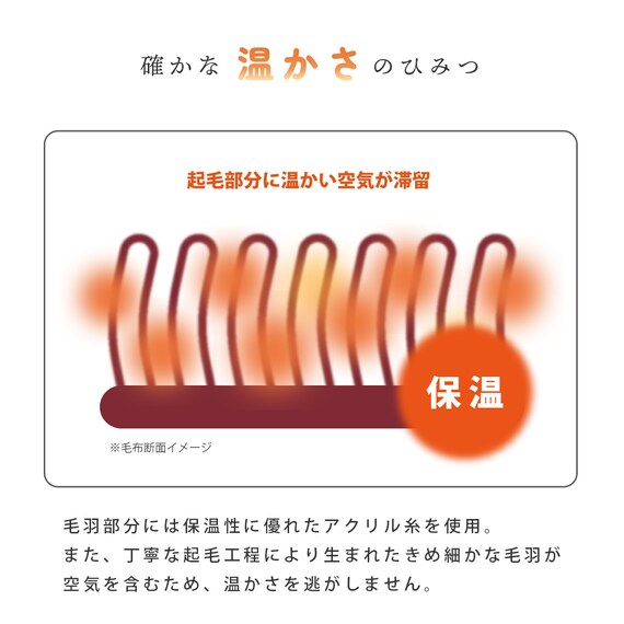 静電気抑制糸使用国産ニューマイヤー毛布 (BR S BL) 8枚目画像