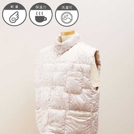 羽毛入りベスト (BE) 1枚目画像