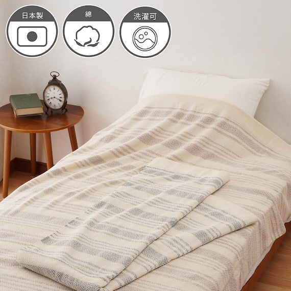 国産泉州タオルケット(BK) 1枚目画像