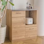 特殊鋼板天板 ヴィンテージ風カウンター (オープン + 扉 NA) 1枚目画像