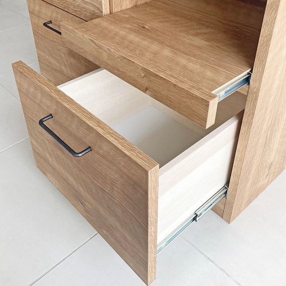 特殊鋼板天板 ヴィンテージ風カウンター (オープン + 扉 NA) 7枚目画像