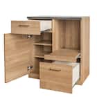 特殊鋼板天板 ヴィンテージ風カウンター (オープン + 扉 NA) 10枚目画像