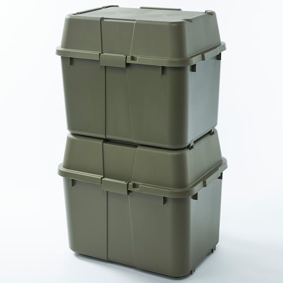トランク収納ボックス 70L 2個セット(カーキ) 1枚目画像