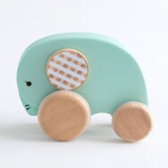 【6ヶ月から】木のおもちゃ くるくるプッシュトイ(おっとりエリー)