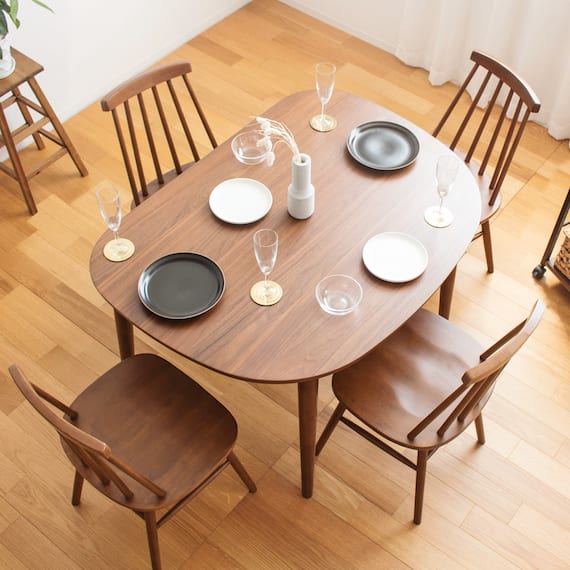 半円ダイニングテーブル (IW BR) 5枚目画像