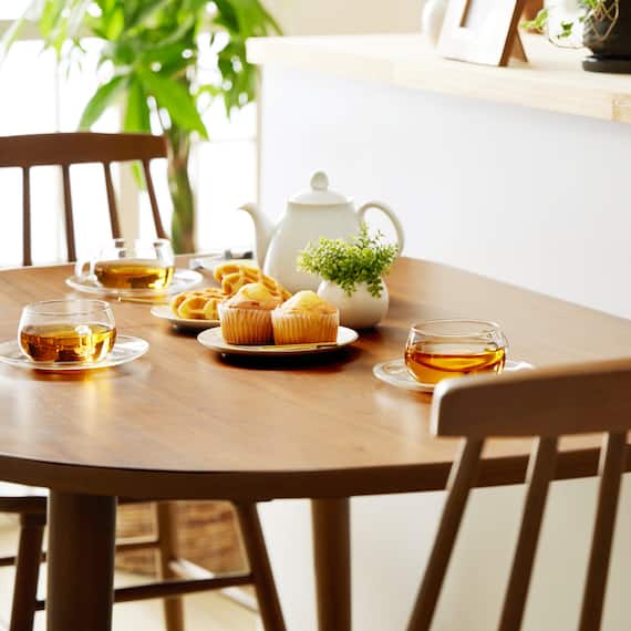 半円ダイニングテーブル (IW BR) 8枚目画像