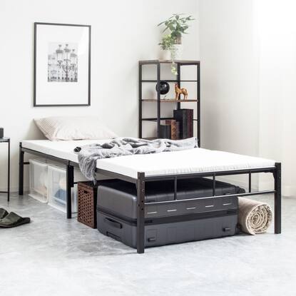 シングル へッドレスアイアンベッド (IW BK)通販 | ニトリネット【公式  