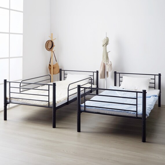 頑丈スチール製二段ベッド (IW BK) 3枚目画像