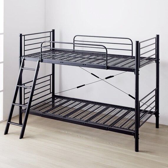 頑丈スチール製二段ベッド (IW BK) 5枚目画像