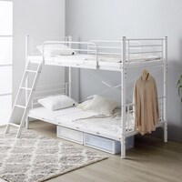 頑丈スチール製2段ベッド (IW WH)