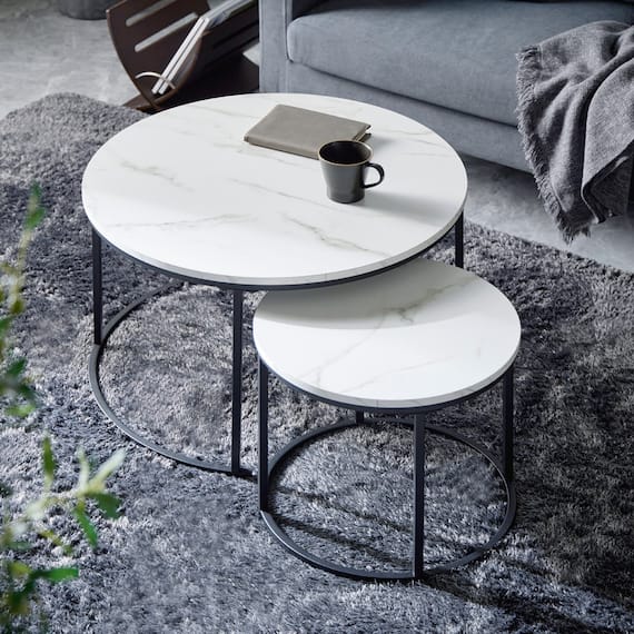 円形ネストテーブル (IW グレー) 1枚目画像