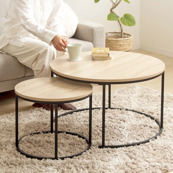 円形ネストテーブル (IW ナチュラル) 6枚目画像