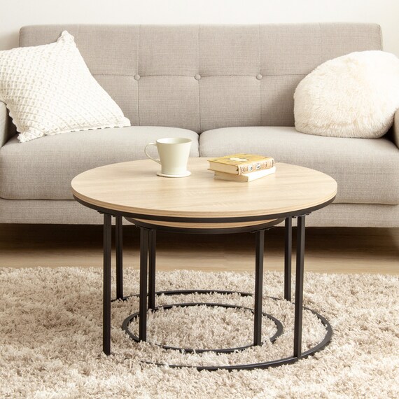 円形ネストテーブル (IW ナチュラル) 9枚目画像