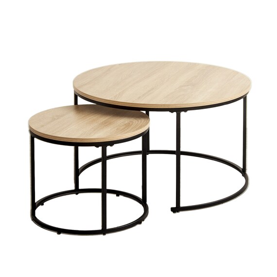 円形ネストテーブル (IW ナチュラル) 15枚目画像