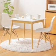 北欧風ダイニング3点セット 正方形 (幅75cm IW7575/PRT WH)