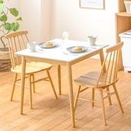 北欧風ダイニング3点セット 正方形 (幅75cm IW7575/ウインザー NA)
