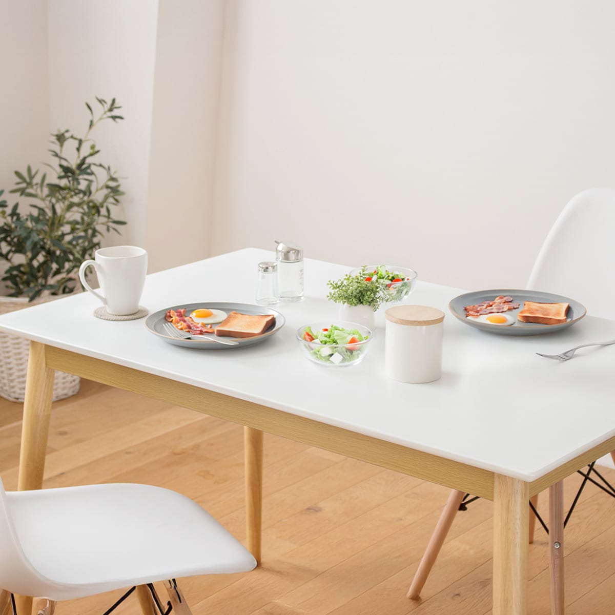 北欧風ダイニングテーブル (幅110cm IW1170 WH/NA) | ニトリネット