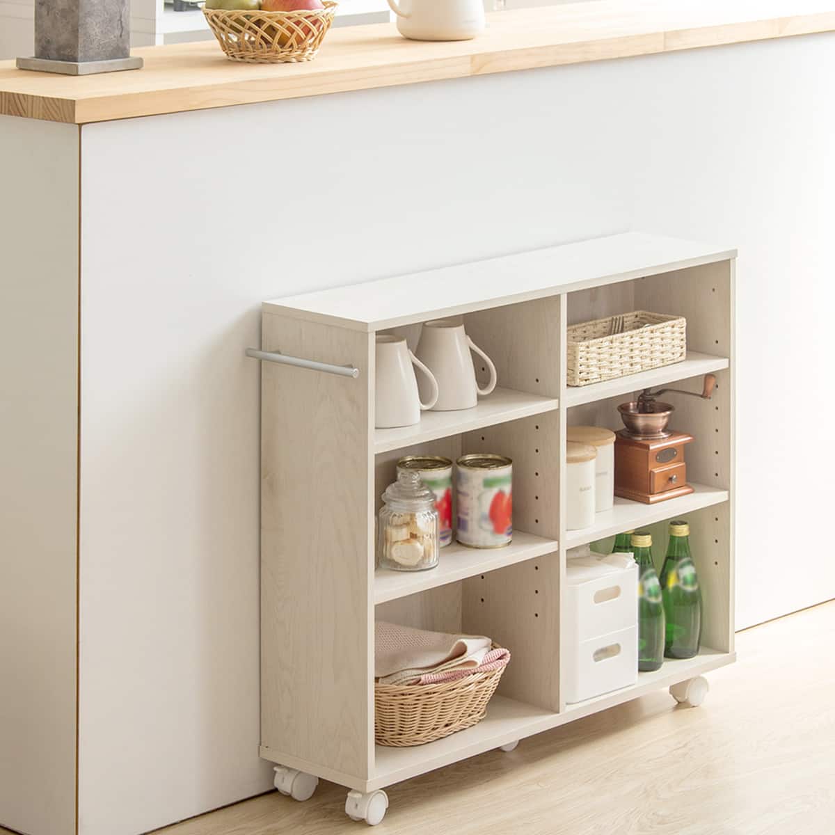 押入れクローゼット収納 (IW1975 幅19×奥行75cm ホワイトウォッシュ