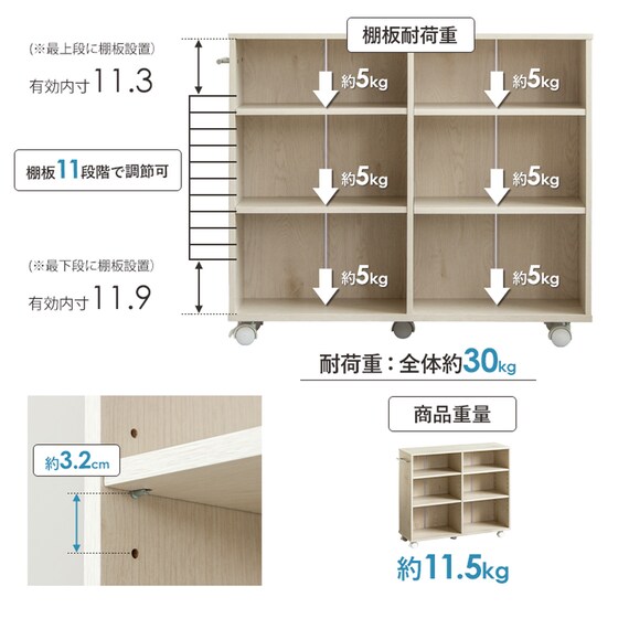 押入れクローゼット収納  (IW2575 幅25×奥行75cmホワイトウォッシュ) 17枚目画像
