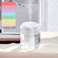 充電式ミニクリア加湿器LEDライト付(ホワイト)