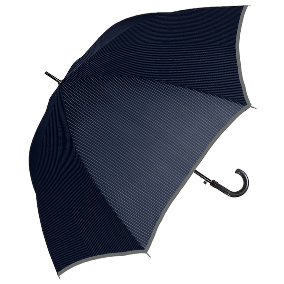 紳士傘 耐風構造(75cm ストライプネイビー) 1枚目画像