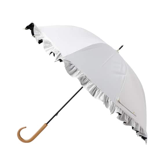 UVフレンチフリルドーム 長傘(アイボリー) 1枚目画像