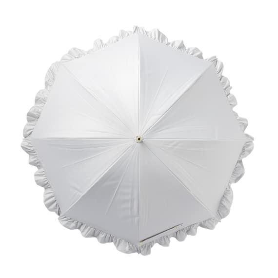 UVフレンチフリルドーム 長傘(アイボリー) 3枚目画像