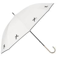 【晴雨兼用】UVノーブルリボン長傘 (ホワイト)