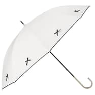 【晴雨兼用】UVノーブルリボン長傘 (ホワイト)