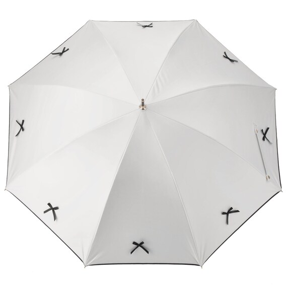 【晴雨兼用】UVノーブルリボン長傘 (ホワイト) 3枚目画像