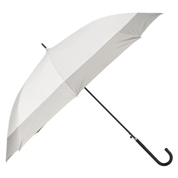 【晴雨兼用】UVニュアンスバイカラー長傘 (ホワイト) 1枚目画像