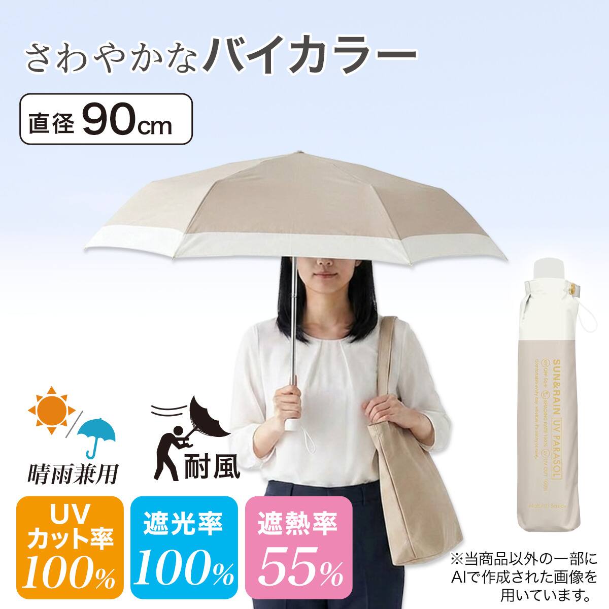 晴雨兼用】UVカット率100% 遮光率100% 折りたたみ傘 UV タイニー