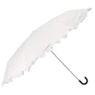 【晴雨兼用】UVフレンチフリル折りたたみ傘 (アイボリー)