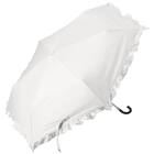 【晴雨兼用】UVフレンチフリル折りたたみ傘 (アイボリー) 2枚目画像