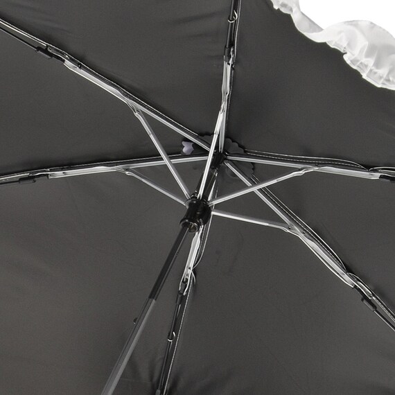 【晴雨兼用】UVフレンチフリル折りたたみ傘 (アイボリー) 7枚目画像