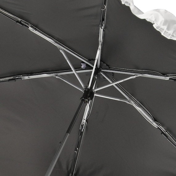 【晴雨兼用】UVフレンチフリル折りたたみ傘 (アイボリー) 7枚目画像