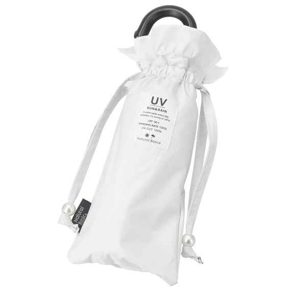 【晴雨兼用】UVフレンチフリル折りたたみ傘 (アイボリー) 8枚目画像