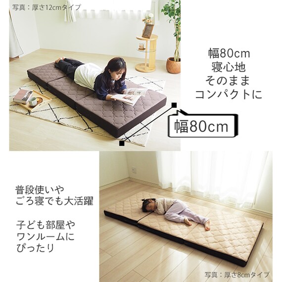 しっかり支える吸水速乾スリムマットレス (厚さ12cm/ブルー) 2枚目画像