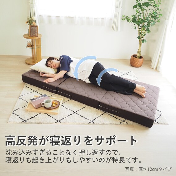 しっかり支える吸水速乾スリムマットレス (厚さ12cm/ブルー) 7枚目画像