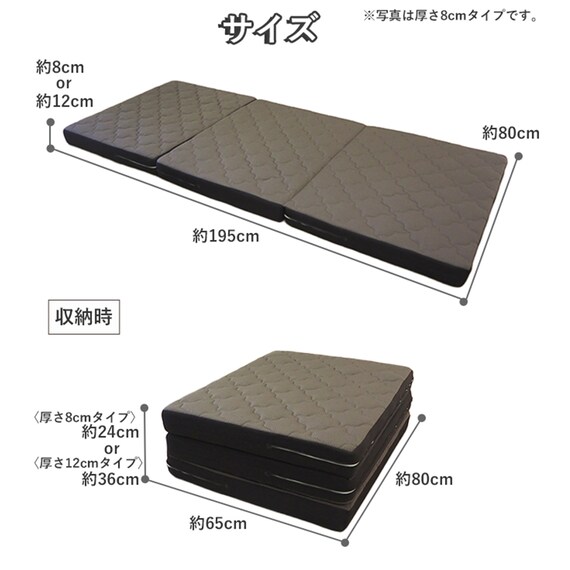 しっかり支える吸水速乾スリムマットレス (厚さ12cm/ブルー) 19枚目画像