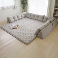 【日本製】洗えるラグパッド付きコーナーソファセット (U字型)