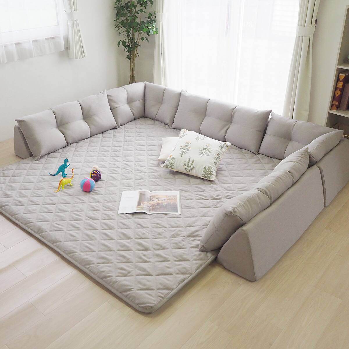 日本製】洗えるラグパッド付きコーナーソファセット (U字型) | ニトリ