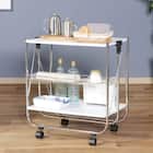 隙間に収納できる 大理石柄フォールディングワゴン 1枚目画像