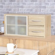 両側から取り出せるカウンター上収納