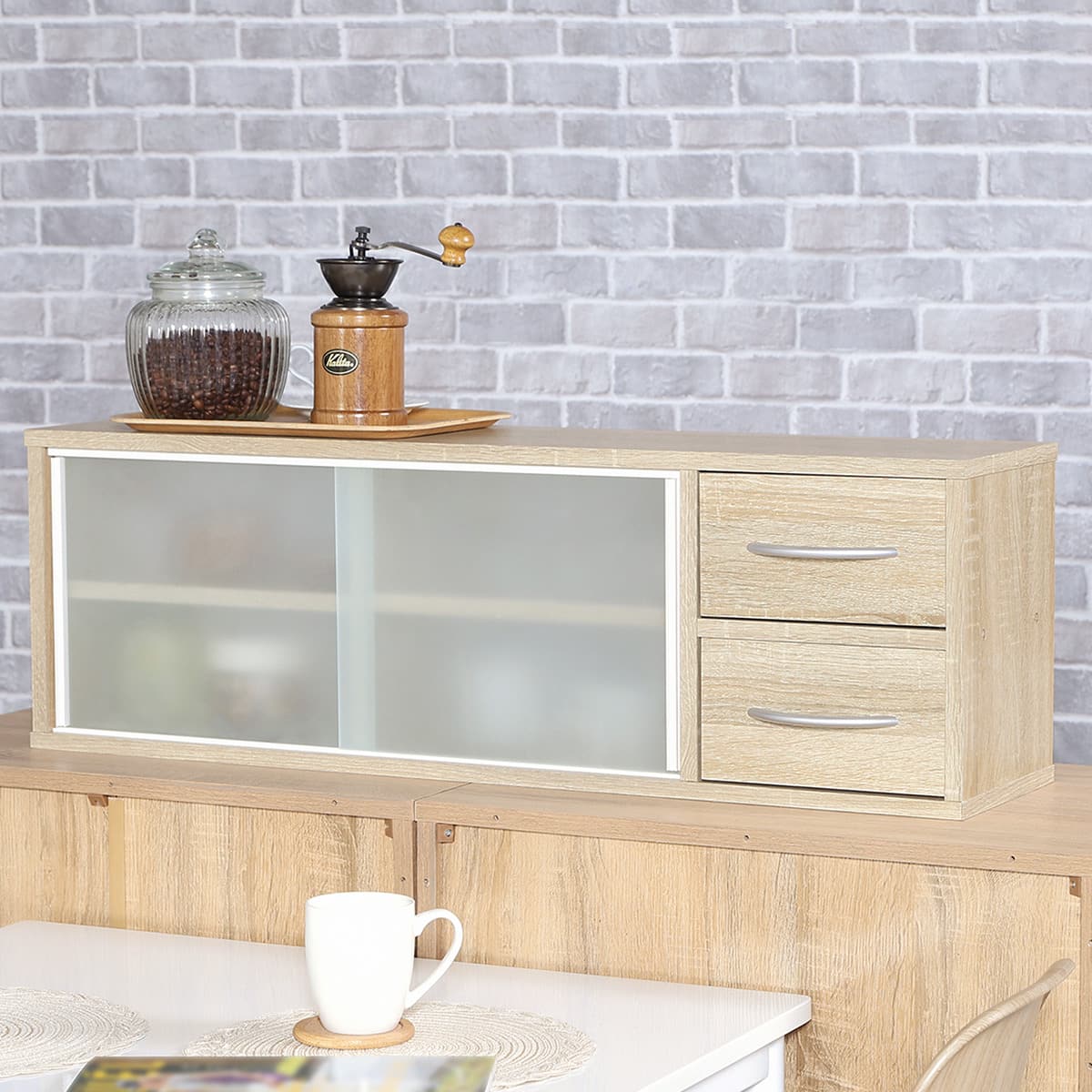 両側から取り出せるカウンター上収納 (幅90cm OAKNA) | ニトリネット