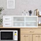 両側から取り出せるカウンター上収納 (幅90cm OAKWH) 2枚目画像