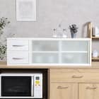 両側から取り出せるカウンター上収納 (幅90cm OAKWH) 2枚目画像