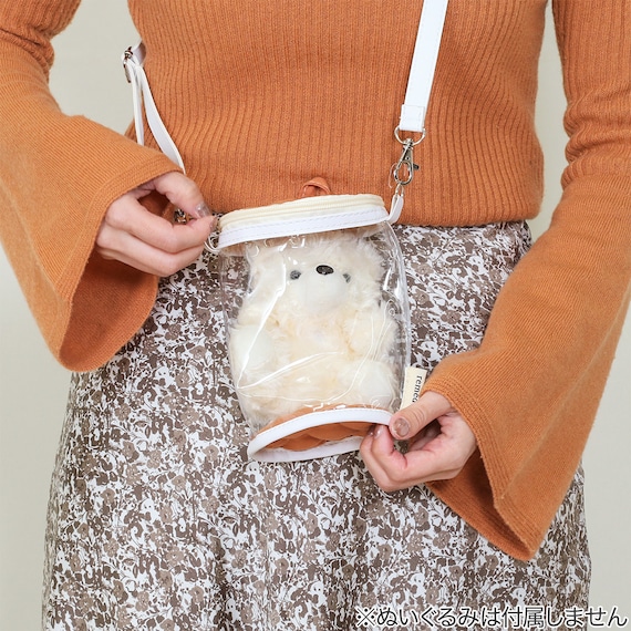 推し活 ぬいぐるみクリアバッグ(オレンジ) 3枚目画像